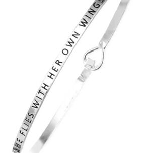 She Flies With Her Own Wings Message Bracelet